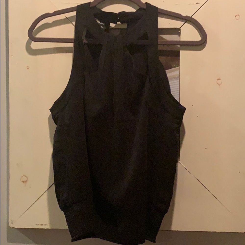 Bebe NWT Crew Neck Banded Halter Top Sea Tide - Picture 12 of 12